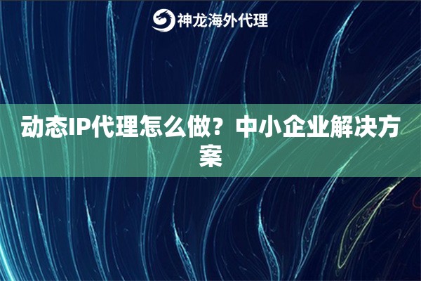 动态IP代理怎么做？中小企业解决方案