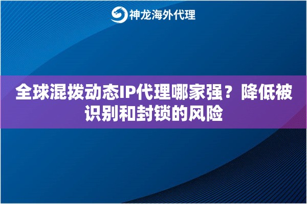 全球混拨动态IP代理哪家强？降低被识别和封锁的风险