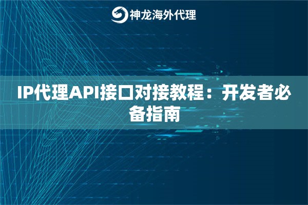 IP代理API接口对接教程：开发者必备指南