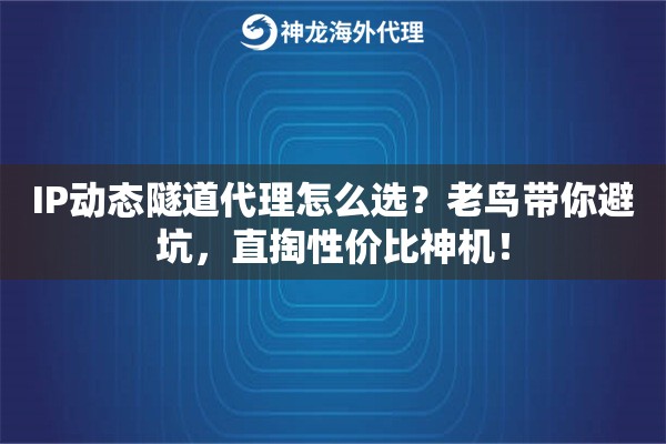 IP动态隧道代理怎么选？老鸟带你避坑，直掏性价比神机！