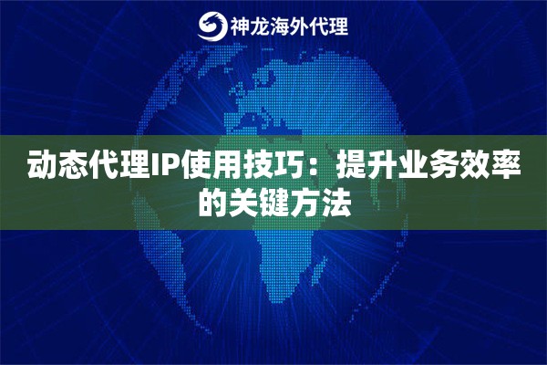 动态代理IP使用技巧：提升业务效率的关键方法