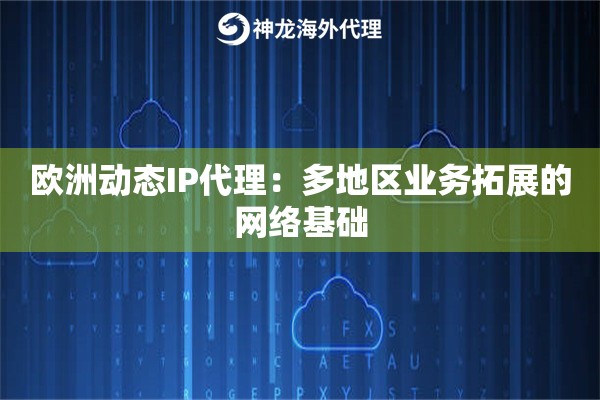欧洲动态IP代理：多地区业务拓展的网络基础
