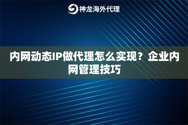 内网动态IP做代理怎么实现?企业内网管理技巧 内网动态IP做代理怎么实现?企业内网管理技巧