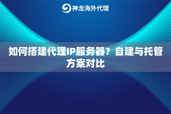 如何搭建代理IP服务器？自建与托管方案对比