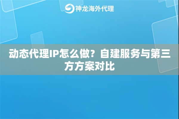 动态代理IP怎么做?自建服务与第三方方案对比 动态代理IP怎么做?自建服务与第三方方案对比