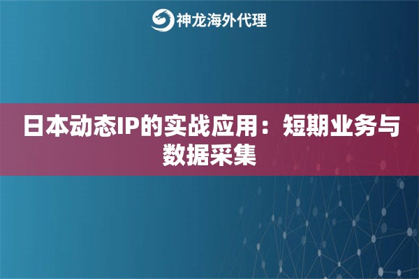 日本动态IP的实战应用：短期业务与数据采集