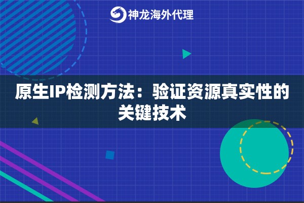 详细阅读:原生IP检测方法:验证资源真实性的关键技术 原生IP检测方法:验证资源真实性的关键技术