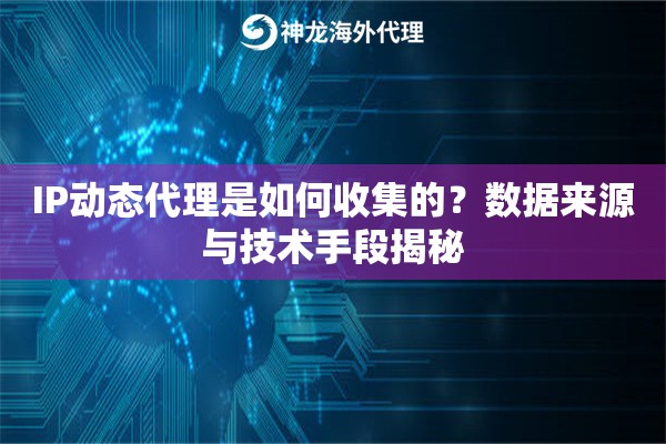 IP动态代理是如何收集的?数据来源与技术手段揭秘 IP动态代理是如何收集的?数据来源与技术手段揭秘