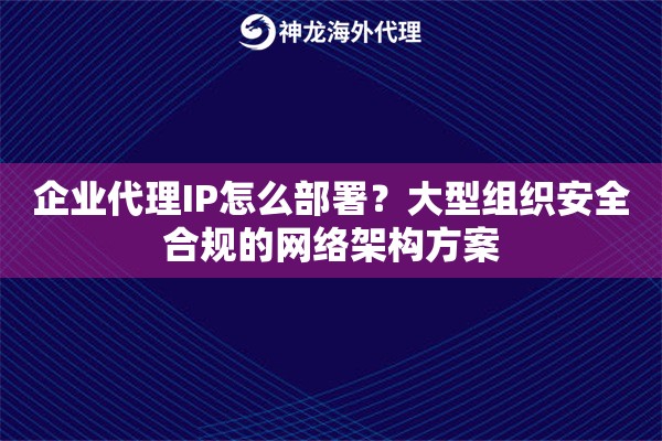 企业代理IP怎么部署？大型组织安全合规的网络架构方案