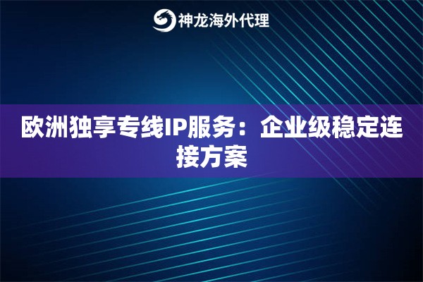欧洲独享专线IP服务:企业级稳定连接方案 欧洲独享专线IP服务:企业级稳定连接方案