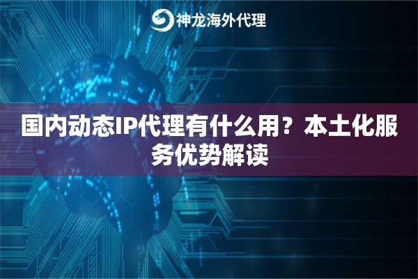 国内动态IP代理有什么用?本土化服务优势解读 国内动态IP代理有什么用?本土化服务优势解读