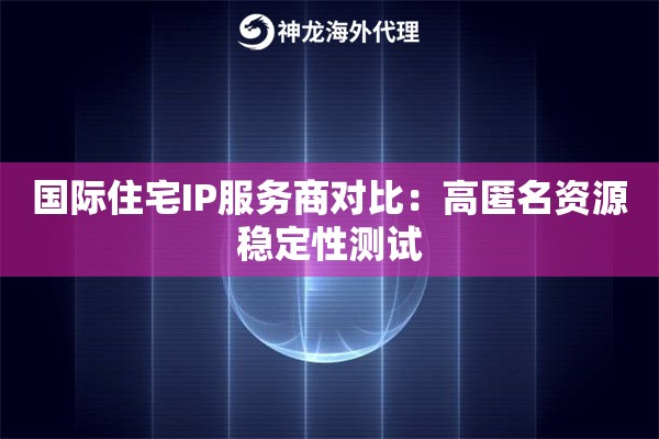 国际住宅IP服务商对比：高匿名资源稳定性测试
