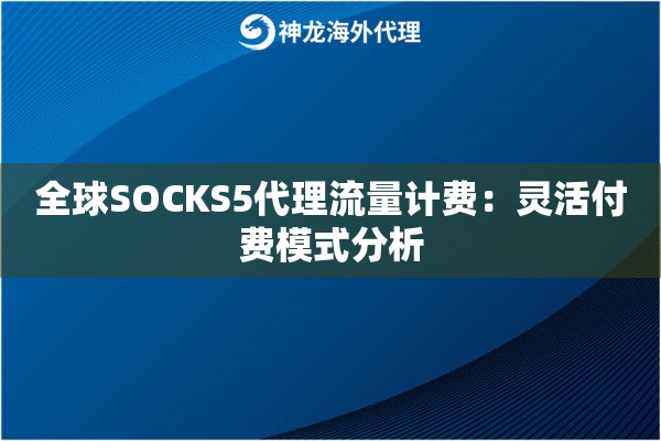 全球SOCKS5代理流量计费：灵活付费模式分析