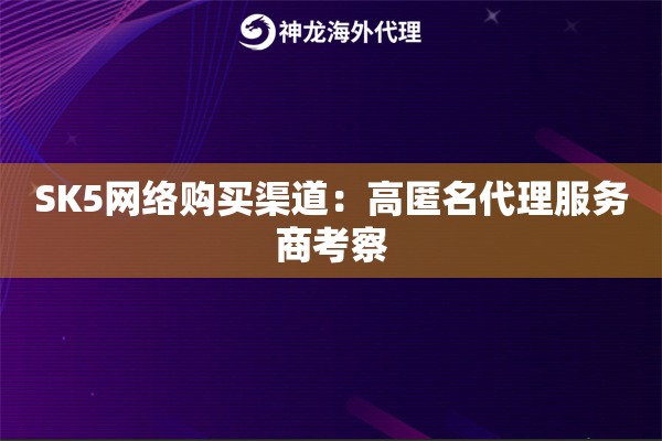 SK5网络购买渠道：高匿名代理服务商考察