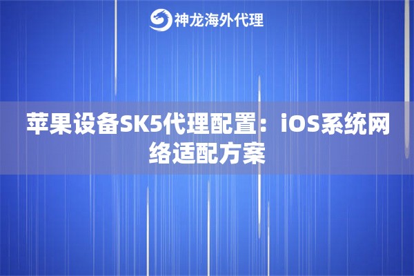苹果设备SK5代理配置：iOS系统网络适配方案