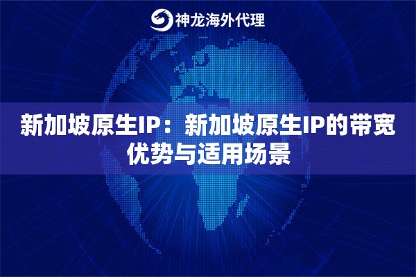 新加坡原生IP：新加坡原生IP的带宽优势与适用场景