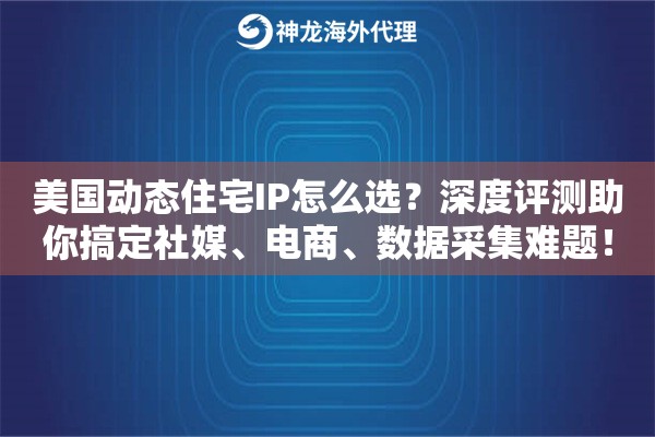 美国动态住宅IP怎么选？深度评测助你搞定社媒、电商、数据采集难题！