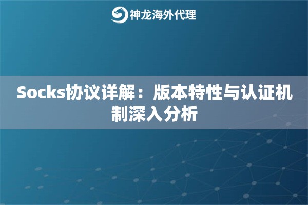 Socks协议详解:版本特性与认证机制深入分析 Socks协议详解:版本特性与认证机制深入分析