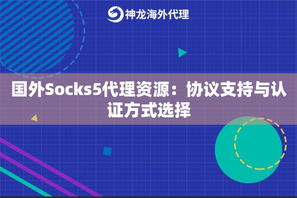 国外Socks5代理资源：协议支持与认证方式选择