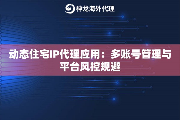 动态住宅IP代理应用：多账号管理与平台风控规避