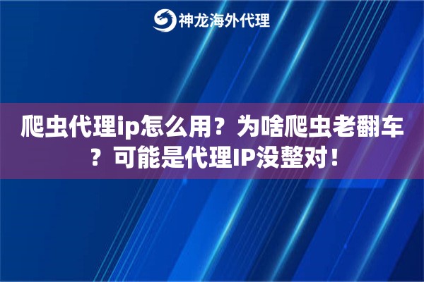爬虫代理ip怎么用？为啥爬虫老翻车？可能是代理IP没整对！