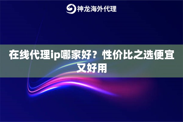 在线代理ip哪家好？性价比之选便宜又好用