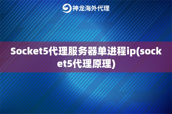 Socket5代理服务器单进程ip(socket5代理原理)