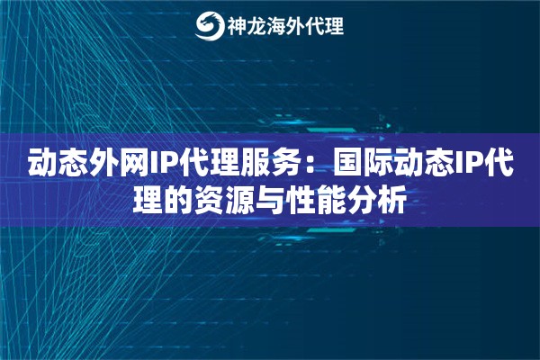 动态外网IP代理服务:国际动态IP代理的资源与性能分析 动态外网IP代理服务:国际动态IP代理的资源与性能分析