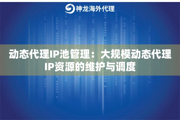 动态代理IP池管理：大规模动态代理IP资源的维护与调度