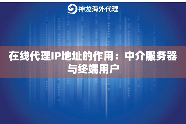 在线代理IP地址的作用：中介服务器与终端用户