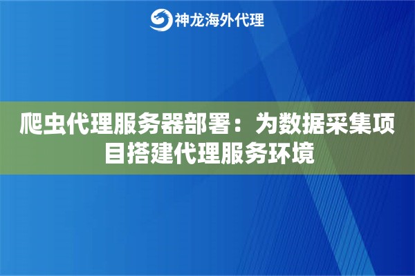 爬虫代理服务器部署：为数据采集项目搭建代理服务环境