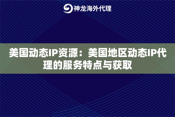 美国动态IP资源：美国地区动态IP代理的服务特点与获取