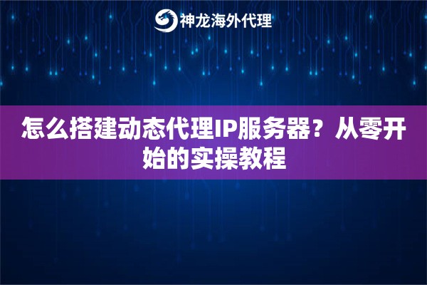 怎么搭建动态代理IP服务器？从零开始的实操教程