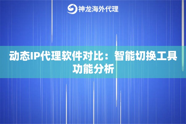 动态IP代理软件对比：智能切换工具功能分析