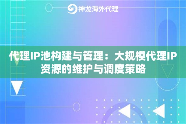 代理IP池构建与管理：大规模代理IP资源的维护与调度策略