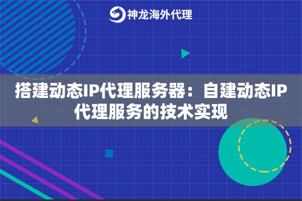 搭建动态IP代理服务器：自建动态IP代理服务的技术实现
