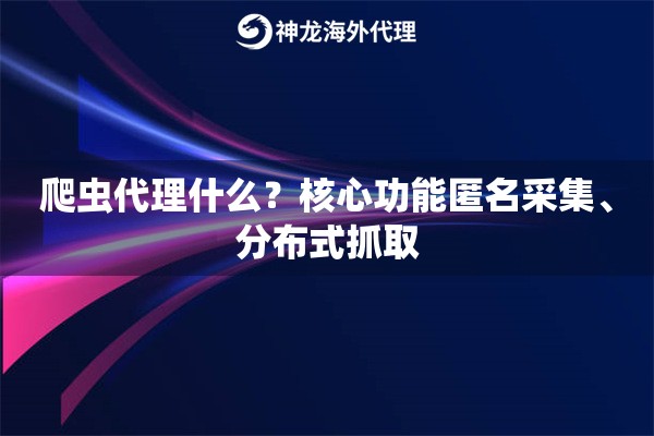 爬虫代理什么？核心功能匿名采集、分布式抓取
