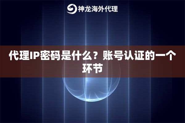 代理IP密码是什么？账号认证的一个环节