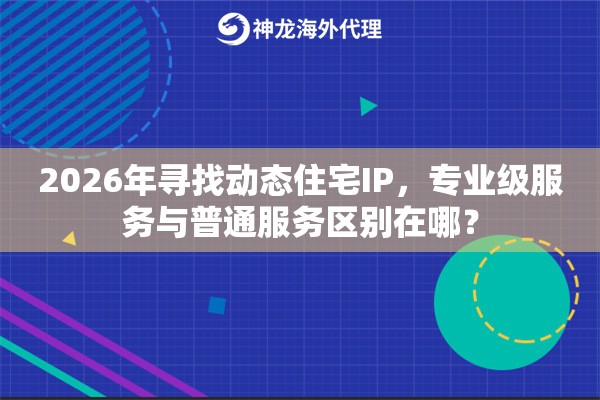 2026年寻找动态住宅IP，专业级服务与普通服务区别在哪？
