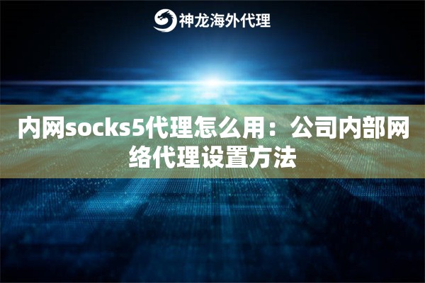 内网socks5代理怎么用：公司内部网络代理设置方法