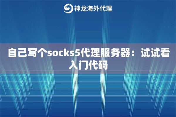 自己写个socks5代理服务器：试试看入门代码