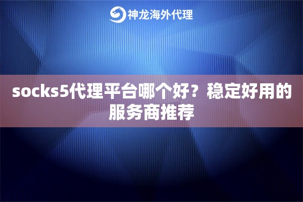 socks5代理平台哪个好？稳定好用的服务商推荐