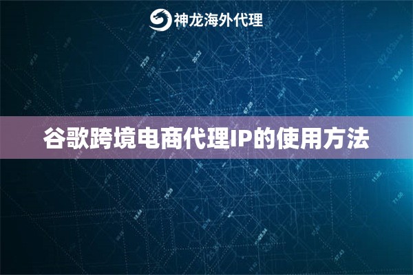 谷歌跨境电商代理IP的使用方法