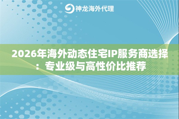 2026年海外动态住宅IP服务商选择：专业级与高性价比推荐