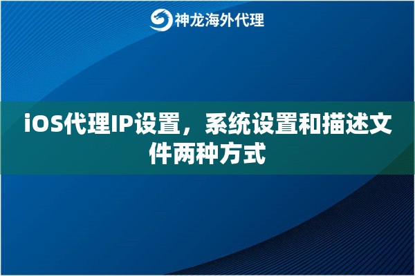 iOS代理IP设置，系统设置和描述文件两种方式