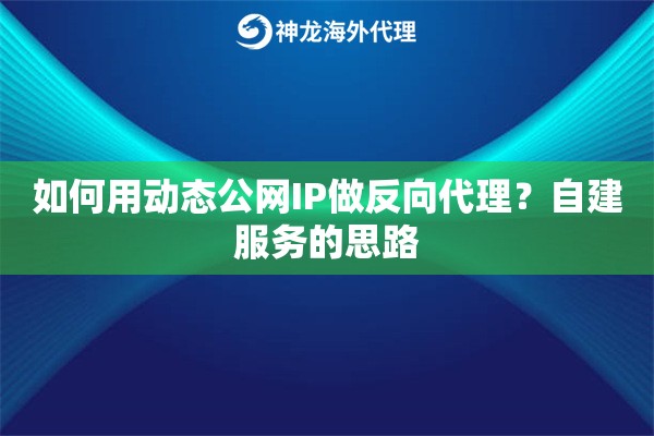 如何用动态公网IP做反向代理？自建服务的思路