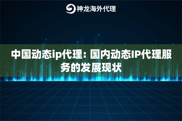 中国动态ip代理: 国内动态IP代理服务的发展现状