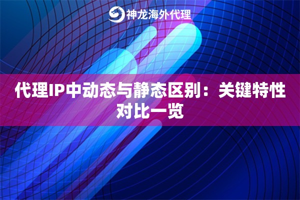 代理IP中动态与静态区别：关键特性对比一览