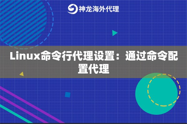 Linux命令行代理设置：通过命令配置代理