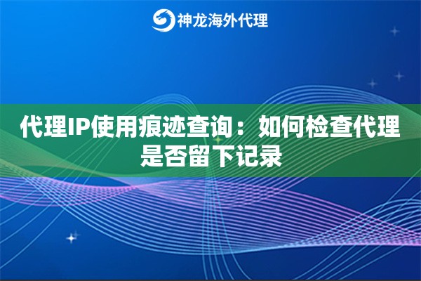 代理IP使用痕迹查询：如何检查代理是否留下记录